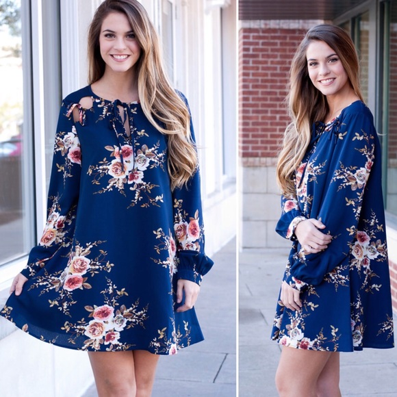 S-L Black Floral dress - Picture 5 of 6